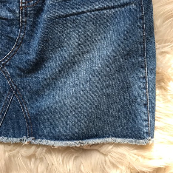 NWT J. Crew Denim Skirt Frayed Hem Mini Zip Fly - Picture 4 of 6